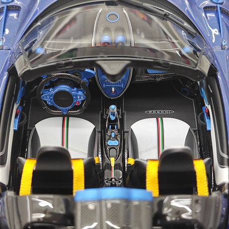 Henson & Heaven Pagani 2021 Huayra R Blue Gold Carbon 1:18 – Resina modello in resina collezionabile