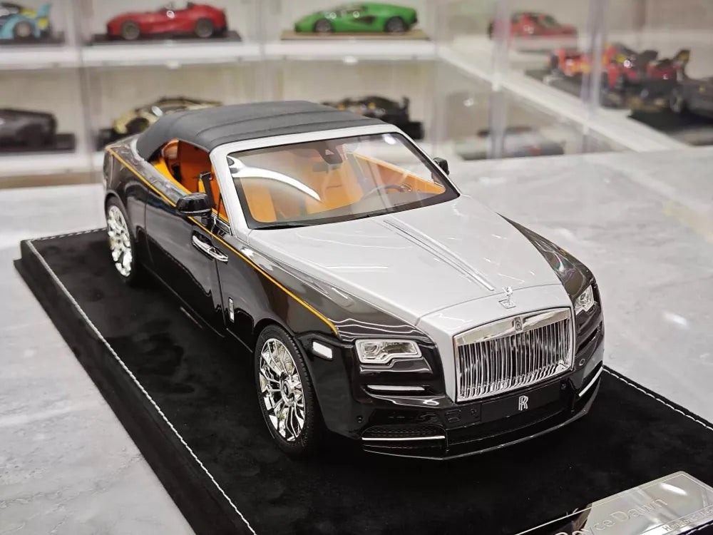 [Henson & Heaven] 1:18 Rolls-Royce 2015 Dawn nero & argento modellino di auto resina