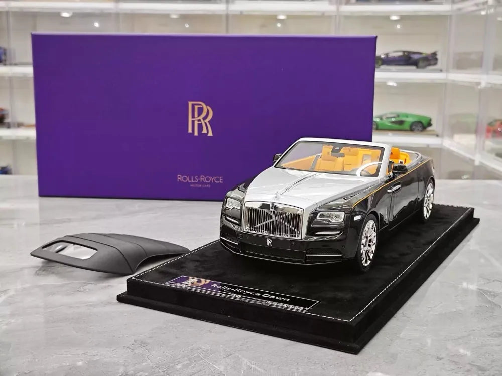 [Henson & Heaven] 1:18 Rolls-Royce 2015 Dawn nero & argento modellino di auto resina