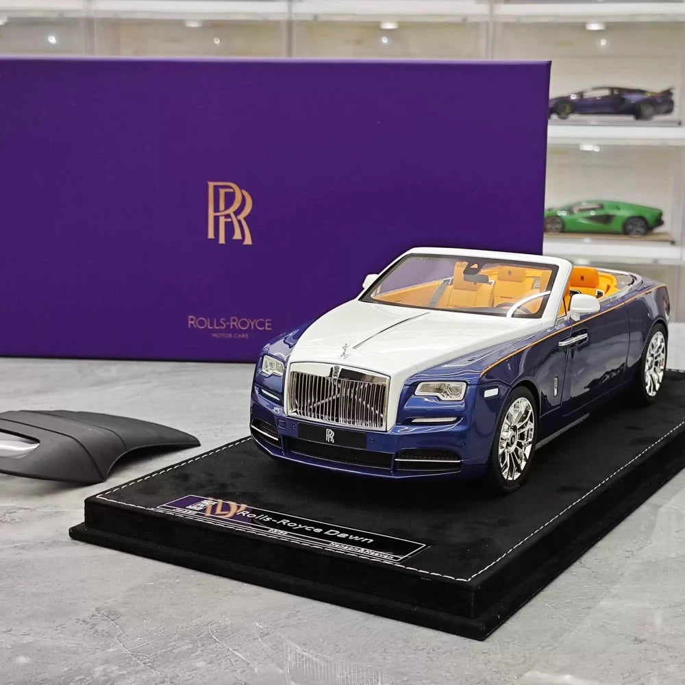 [Henson & Heaven] 1:18 Rolls-Royce 2015 Dawn Blue & White Model Car Resin