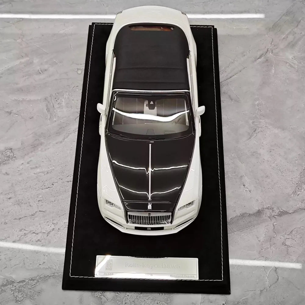 [Henson & Heaven] 1:18 Rolls-Royce 2015 Dawn bianco & nero modellino di auto resina