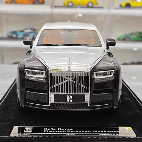 [Henson & Heaven] 1:18 Rolls-Royce 2017 Phantom VIII Black & Silver Model Car Resin