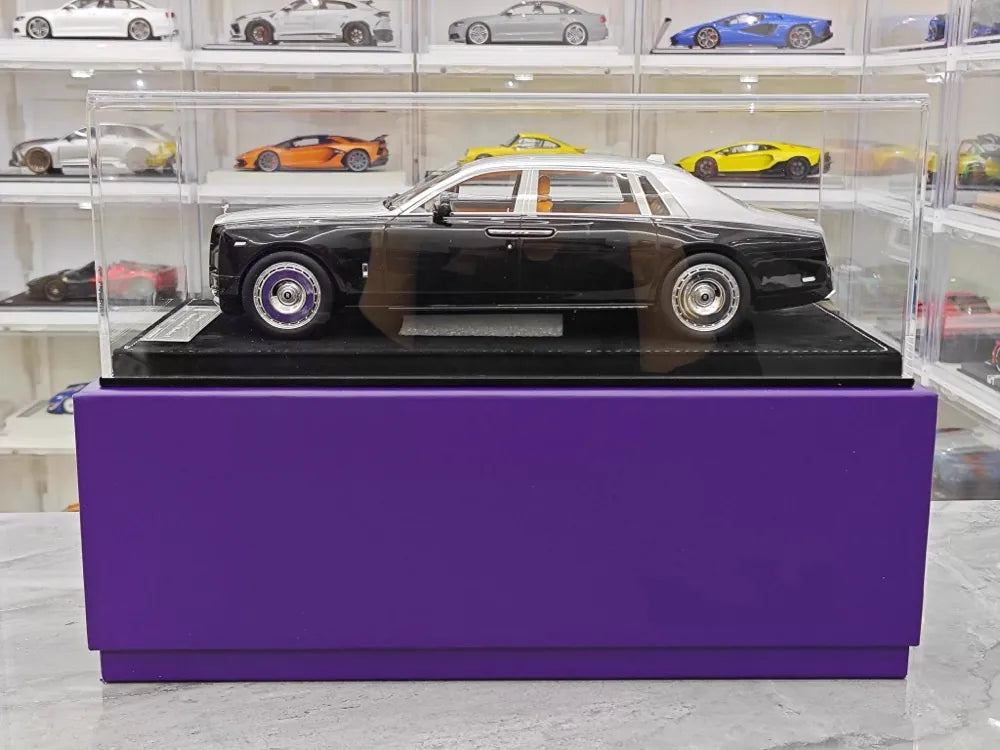 [Henson & Heaven] 1:18 Rolls-Royce 2017 Phantom VIII Black & Silver Model Car Resin