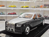 [Henson & Heaven] 1:18 Rolls-Royce 2017 Phantom VIII Black & Silver Model Car Resin