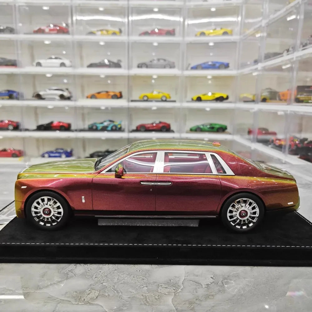 [Henson och Heaven] 1:18 Rolls-Royce 2017 Phantom VIII Chameleon guld grön modellbil resin