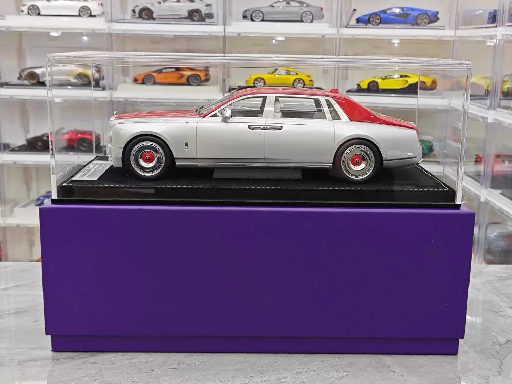 [Henson & Heaven] 1:18 Rolls-Royce 2017 Phantom VIII White & Red Model Car Resin
