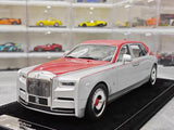[Henson & Heaven] 1:18 Rolls-Royce 2017 Phantom VIII White & Red Model Car Resin