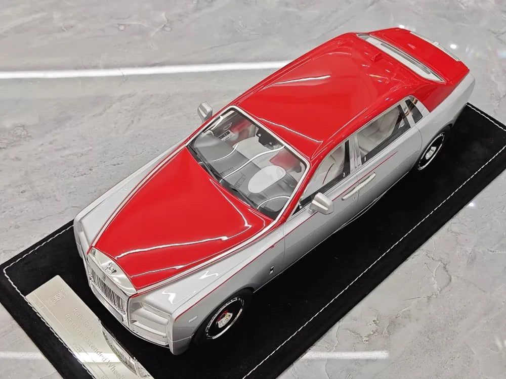 [Henson & Heaven] 1:18 Rolls-Royce 2017 Phantom VIII White & Red Model Car Resin
