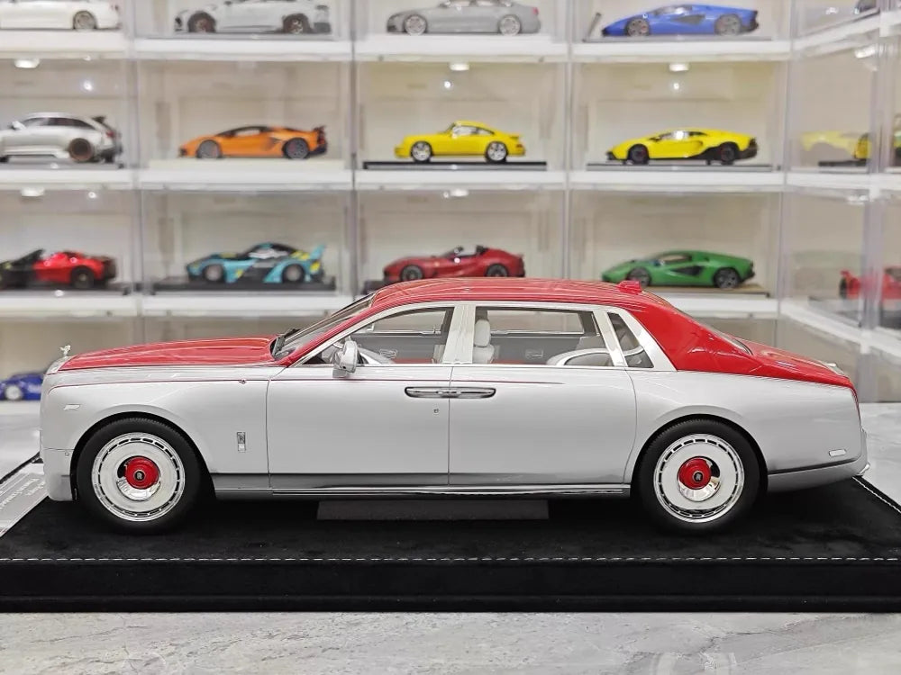 [Henson & Heaven] 1:18 Rolls-Royce 2017 Phantom VIII White & Red Model Car Resin