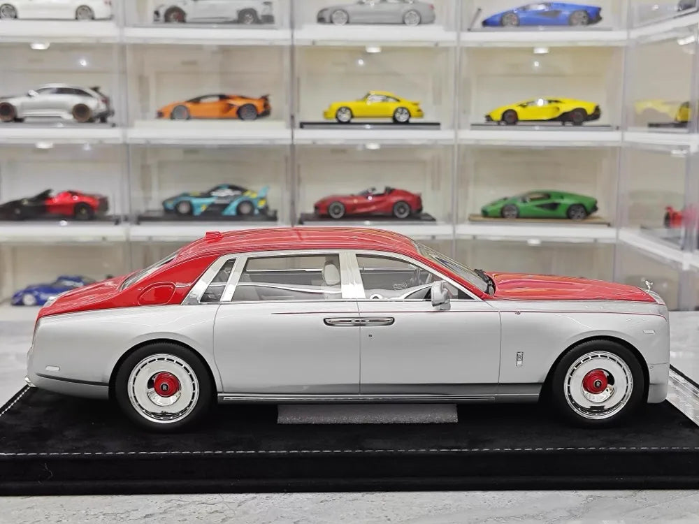 [Henson & Heaven] 1:18 Rolls-Royce 2017 Phantom VIII White & Red Model Car Resin