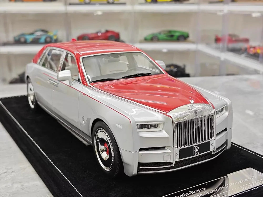 [Henson & Heaven] 1:18 Rolls-Royce 2017 Phantom VIII White & Red Model Car Resin