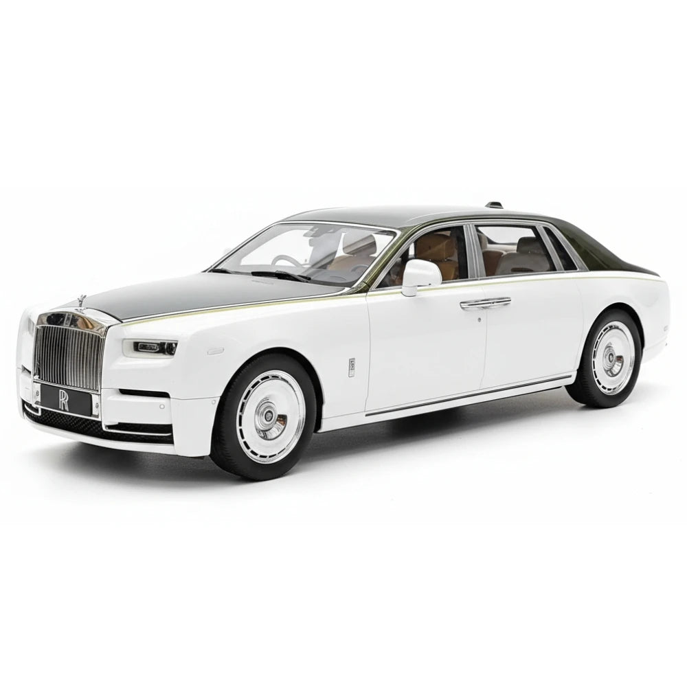[Henson & Heaven] 1:18 Rolls-Royce 2017 Phantom VIII Extended Wheelbase bianco nero modellino di auto resina
