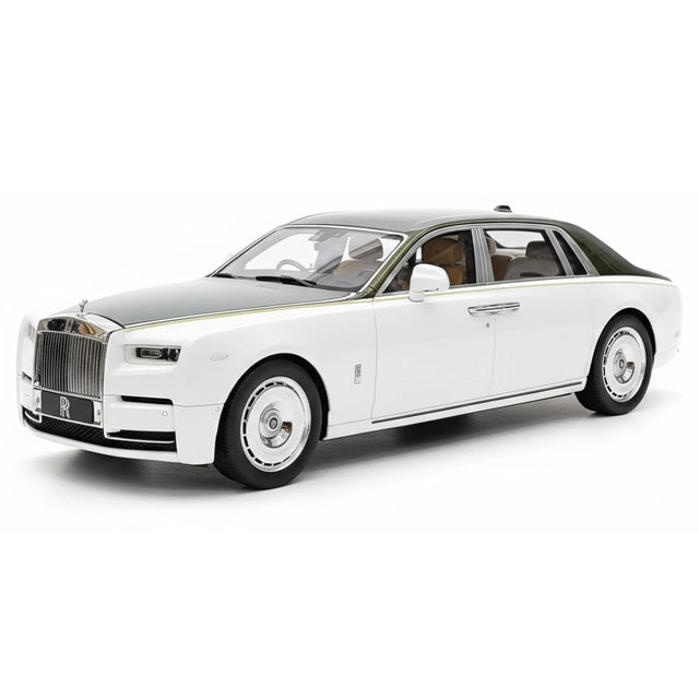 [Henson & Heaven] 1:18 Rolls-Royce 2017 Phantom VIII Extended Wheelbase bianco nero modellino di auto resina