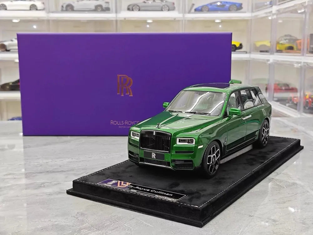 [Henson & Heaven] 1:18 Rolls-Royce 2018 Cullinan verde modellino di auto resina