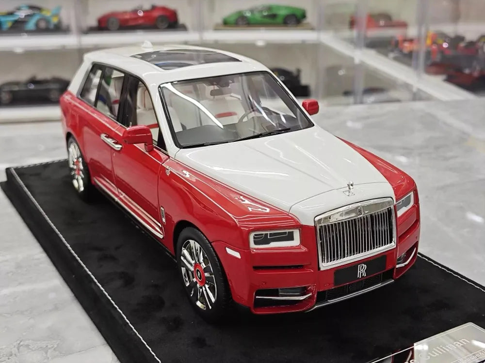 [Henson & Heaven] 1:18 Rolls-Royce 2018 Cullinan BB Red & White Model Car Resin