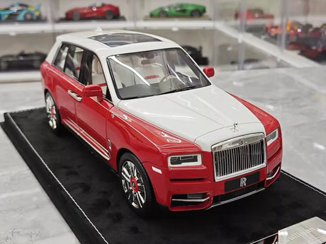 [Henson & Heaven] 1:18 Rolls-Royce 2018 Cullinan BB Red & White Model Car Resin