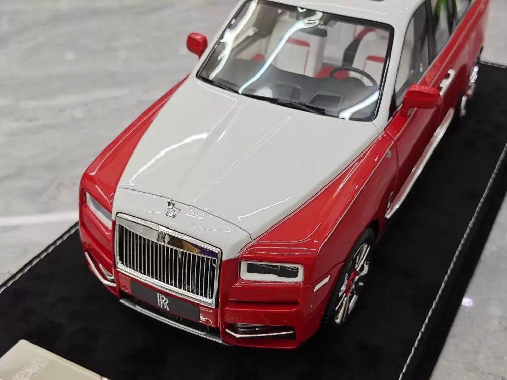 [Henson & Heaven] 1:18 Rolls-Royce 2018 Cullinan BB Red & White Model Car Resin