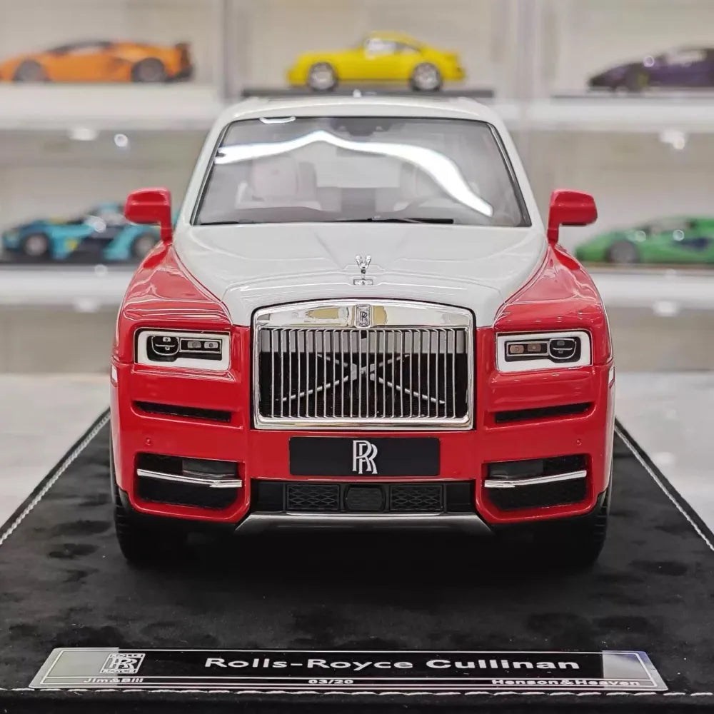 [Henson & Heaven] 1:18 Rolls-Royce 2018 Cullinan BB Red & White Model Car Resin