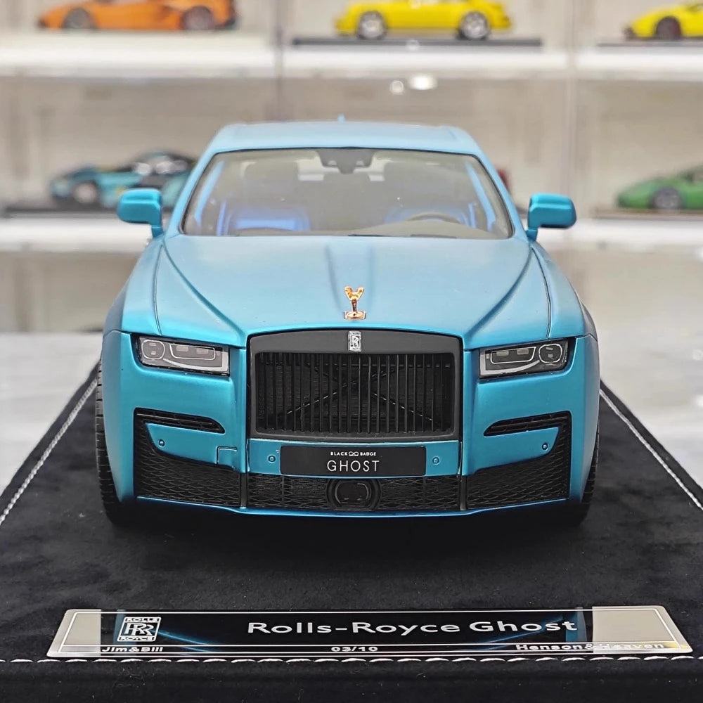 [Henson & Heaven] 1:18 Rolls-Royce 2020 Ghost Matte Blue Model Car Resin