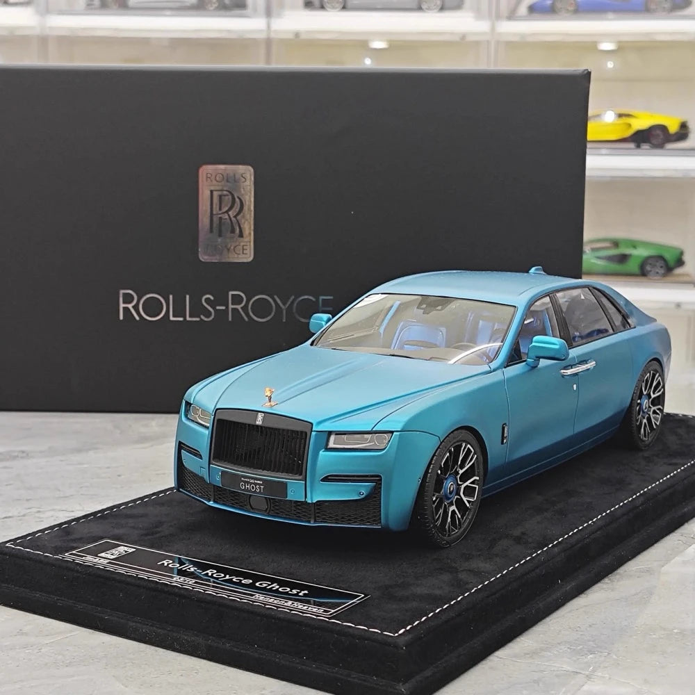 [Henson & Heaven] 1:18 Rolls-Royce 2020 Ghost Matte Blue Model Car Resin