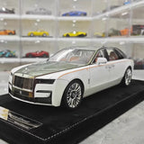 [Henson & Heaven] 1:18 Rolls-Royce 2024 Ghost BB White & Green Model Car Resin