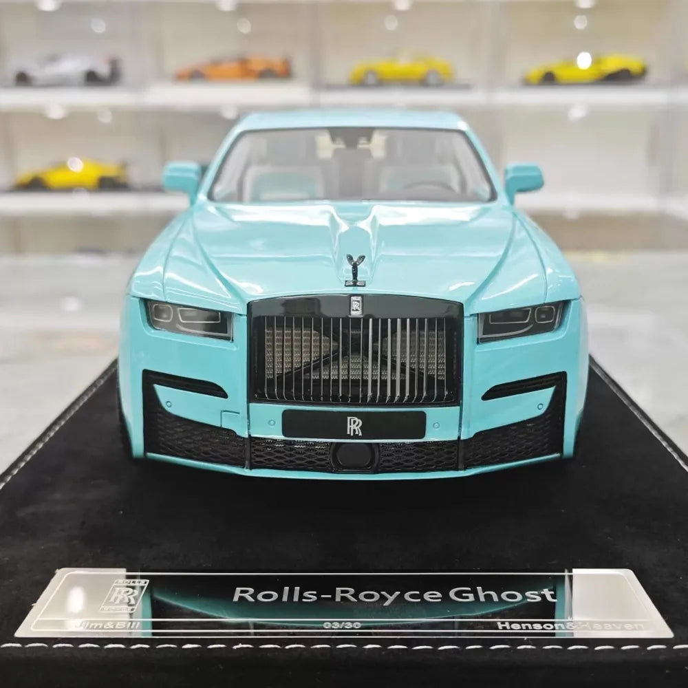 [Henson & Heaven] 1:18 Rolls-Royce 2024 Ghost BB Blue Model Car Resin
