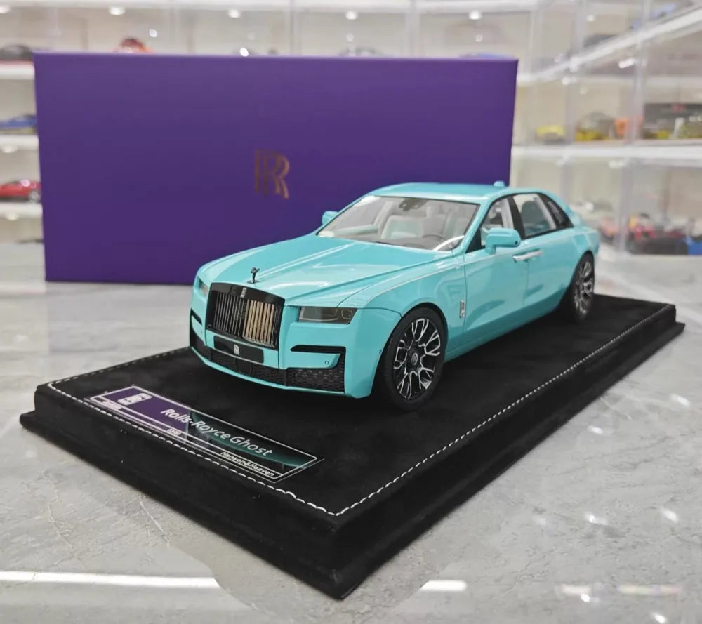 [Henson & Heaven] 1:18 Rolls-Royce 2024 Ghost BB Blue Model Car Resin