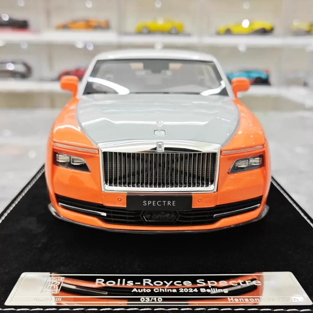 [Henson & Heaven] 1:18 Rolls-Royce 2024 Spectre Orange & Gray Model Car Resin