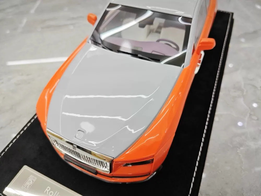 [Henson & Heaven] 1:18 Rolls-Royce 2024 Spectre Orange & Gray Model Car Resin