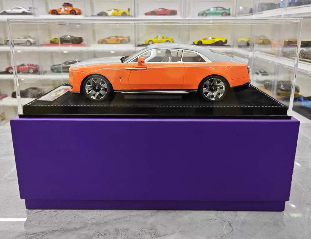[Henson & Heaven] 1:18 Rolls-Royce 2024 Spectre Orange & Gray Model Car Resin
