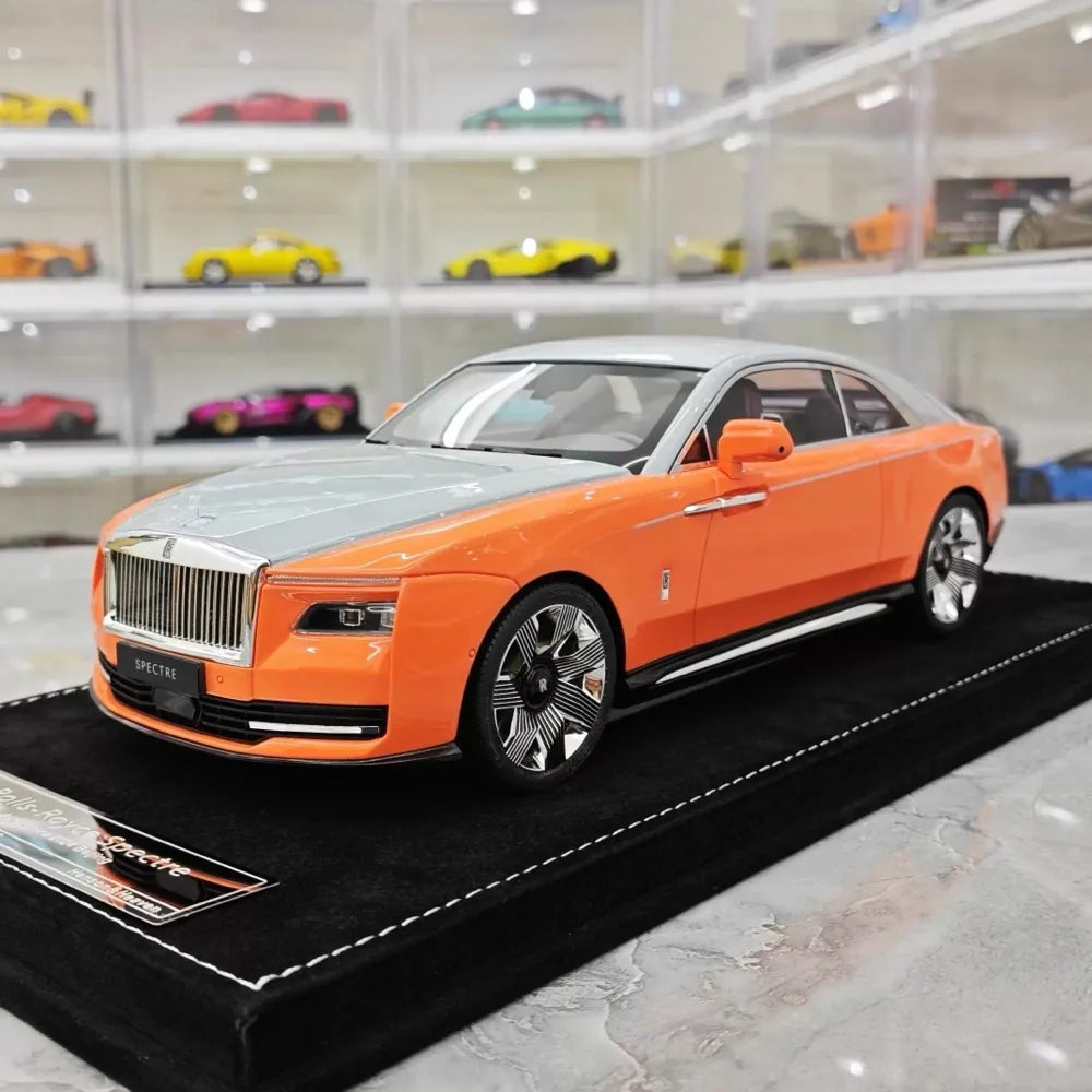 [Henson & Heaven] 1:18 Rolls-Royce 2024 Spectre Orange & Gray Model Car Resin