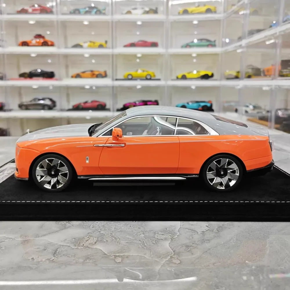 [Henson & Heaven] 1:18 Rolls-Royce 2024 Spectre Orange & Gray Model Car Resin