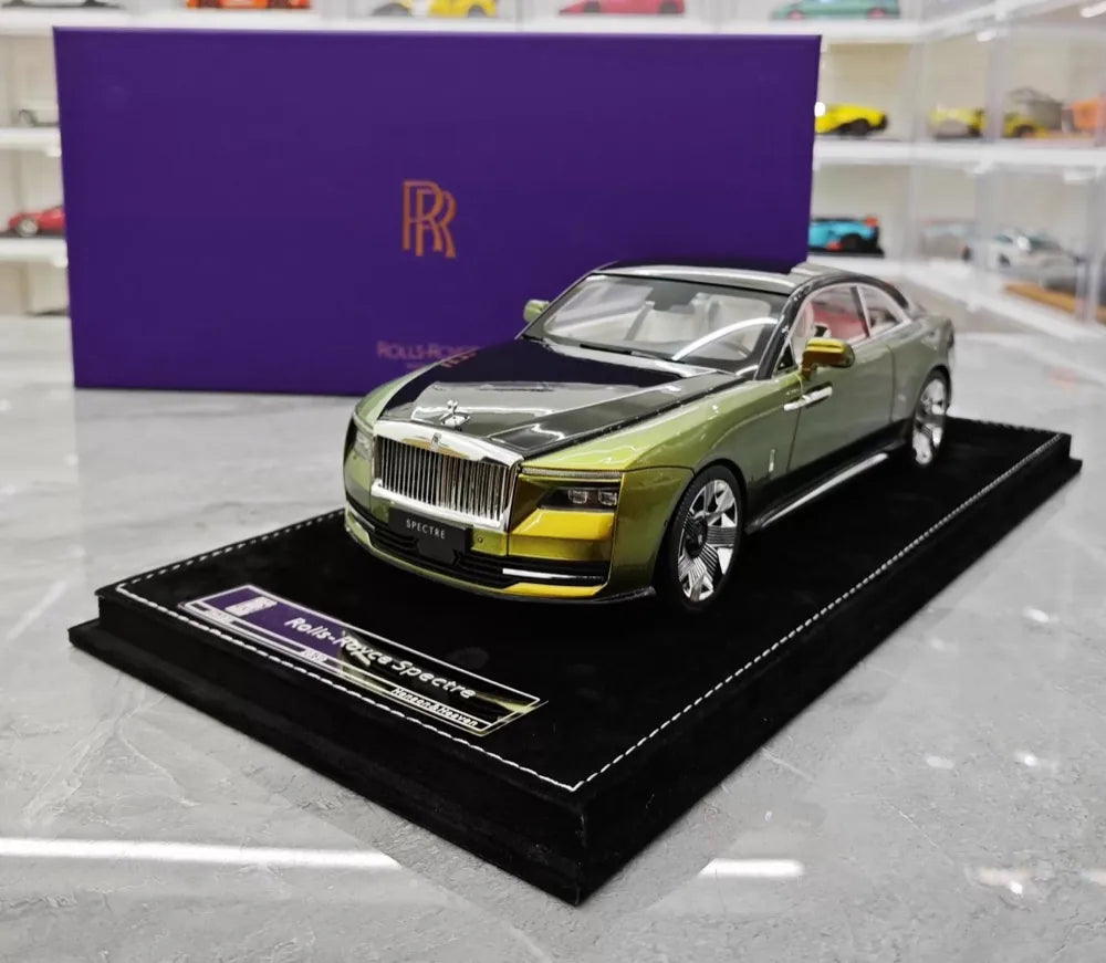 [Henson & Heaven] 1:18 Rolls-Royce 2024 Spectre Green & Black Model Car Resin