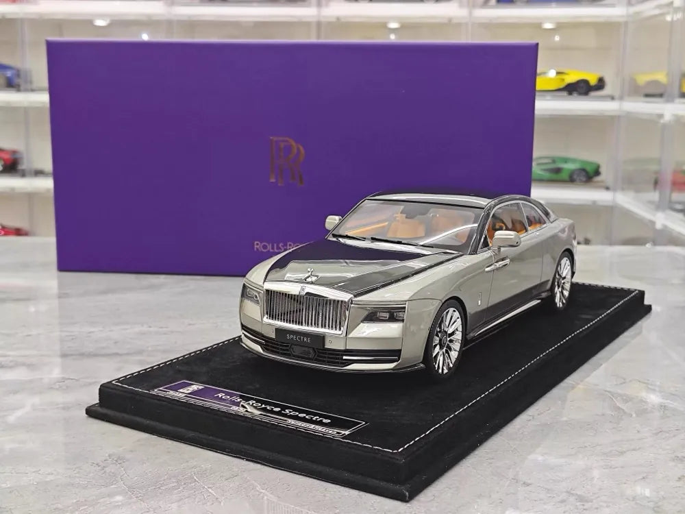 [Henson & Heaven] 1:18 Rolls-Royce 2024 Spectre Semaphore Gray & Black Model Car Resin