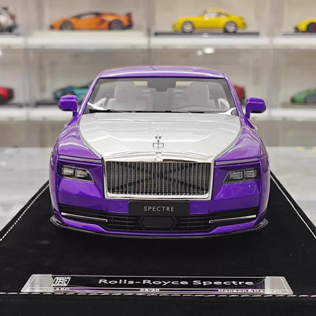 [Henson & Heaven] 1:18 Rolls-Royce 2024 Spectre Semaphore Purple & Silver Model Car Resin