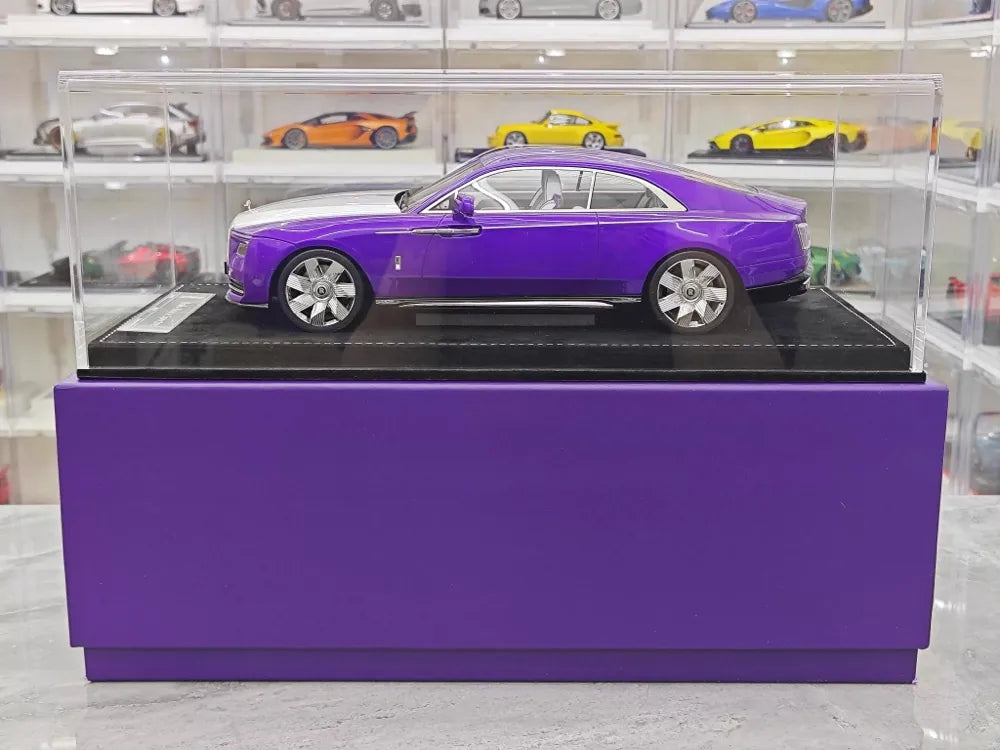 [Henson & Heaven] 1:18 Rolls-Royce 2024 Spectre Semaphore Purple & Silver Model Car Resin