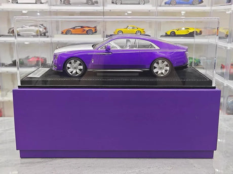 [Henson & Heaven] 1:18 Rolls-Royce 2024 Spectre Semaphore Purple & Silver Model Car Resin