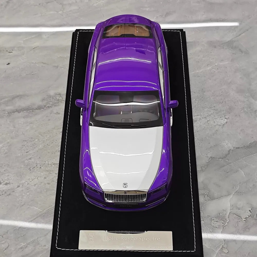 [Henson & Heaven] 1:18 Rolls-Royce 2024 Spectre Semaphore Purple & Silver Model Car Resin