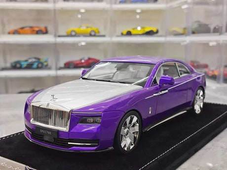 [Henson & Heaven] 1:18 Rolls-Royce 2024 Spectre Semaphore Purple & Silver Model Car Resin