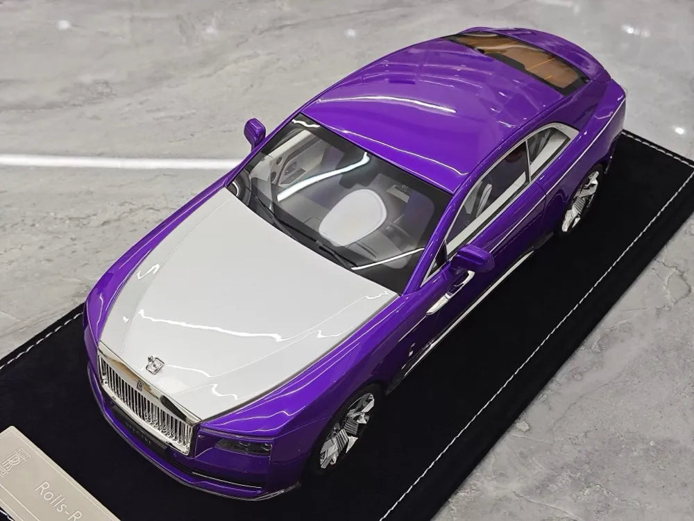 [Henson & Heaven] 1:18 Rolls-Royce 2024 Spectre Semaphore Purple & Silver Model Car Resin