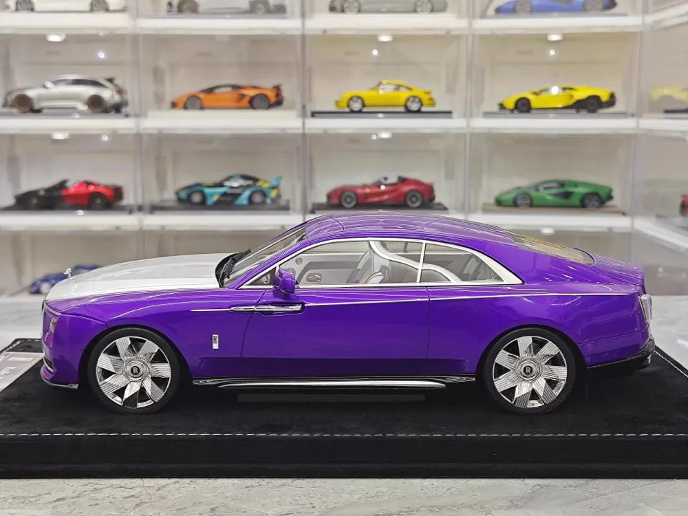 [Henson & Heaven] 1:18 Rolls-Royce 2024 Spectre Semaphore Purple & Silver Model Car Resin