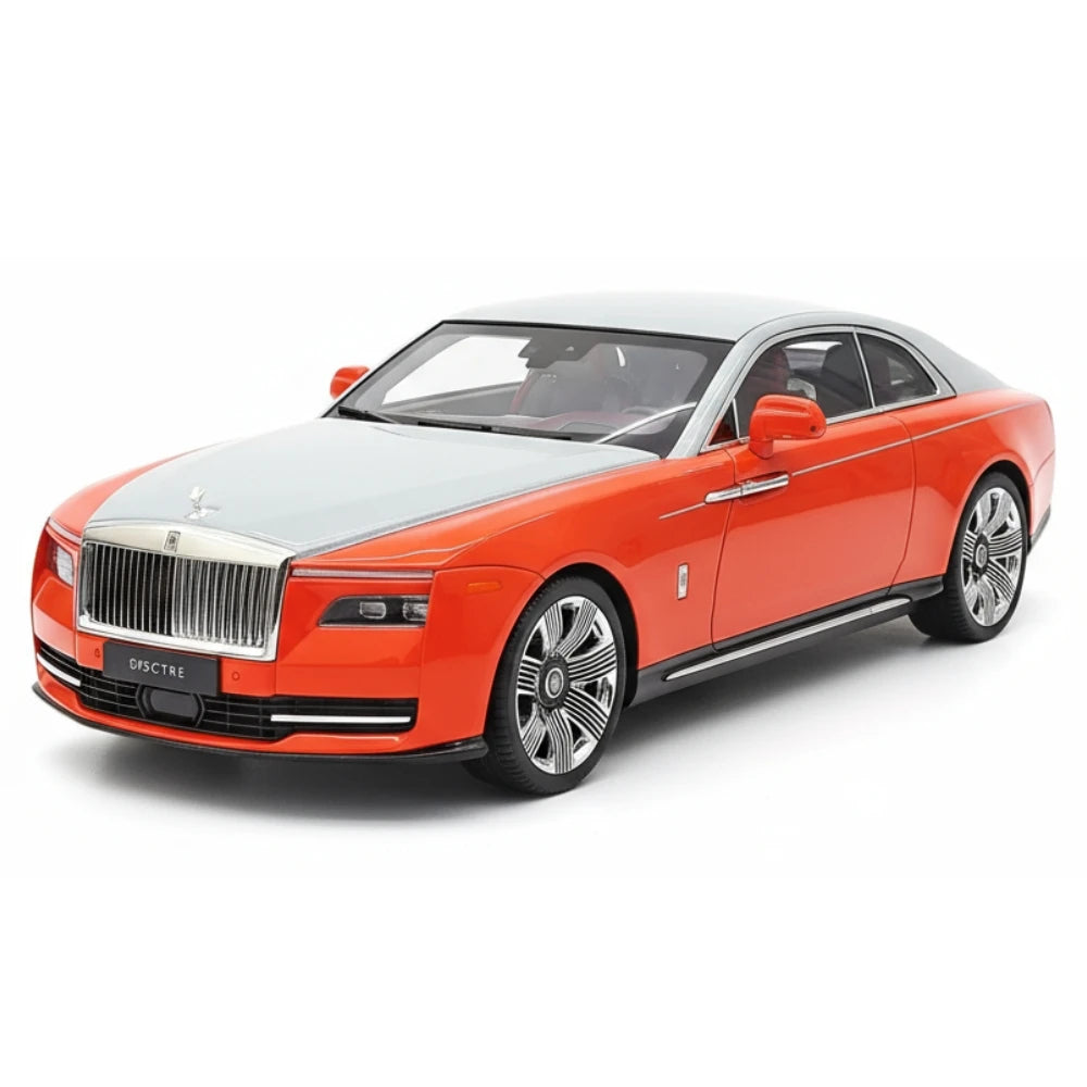 [Henson & Heaven] 1:18 Rolls-Royce 2024 Spectre Semaphore Red & Silver Model Car Resin