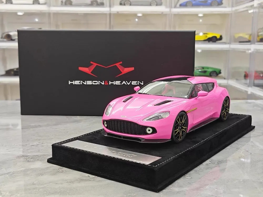 [Henson & Heaven] 1:18 Aston Martin 2019 Vanquish Zagato Shooting Brake Pink Model Car Resin