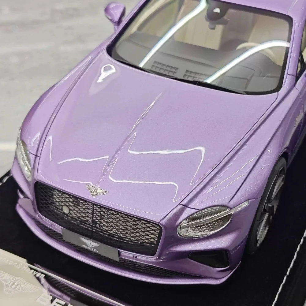 [Henson & Heaven] 1:18 Bentley 2025 Continental GT Speed Purple Model Car Resin