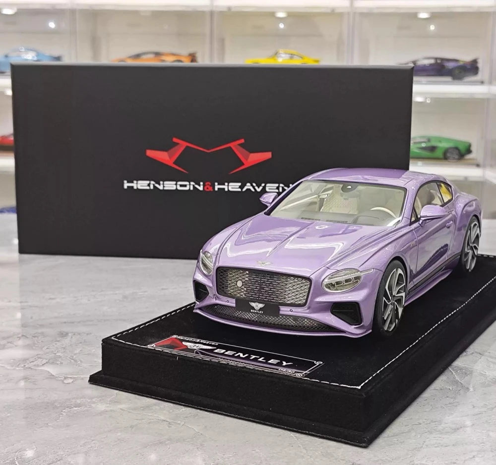 [Henson & Heaven] 1:18 Bentley 2025 Continental GT Speed lila modellbil harts