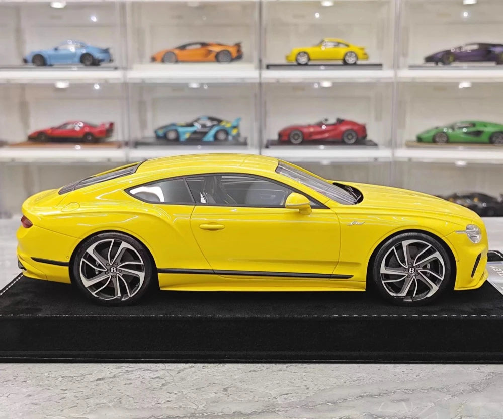 [Henson & Heaven] 1:18 Bentley 2025 Continental GT Speed gul modellbil harts