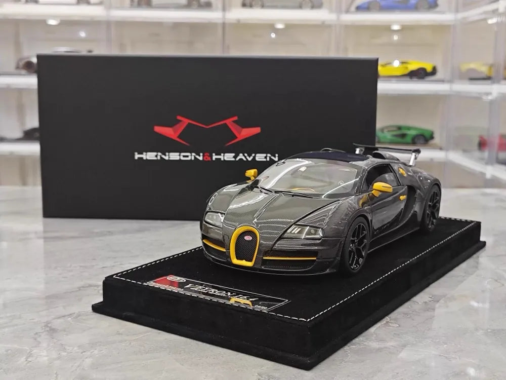 [Henson & Heaven] 1:18 Bugatti 2005 Veyron Black Model Car Resin