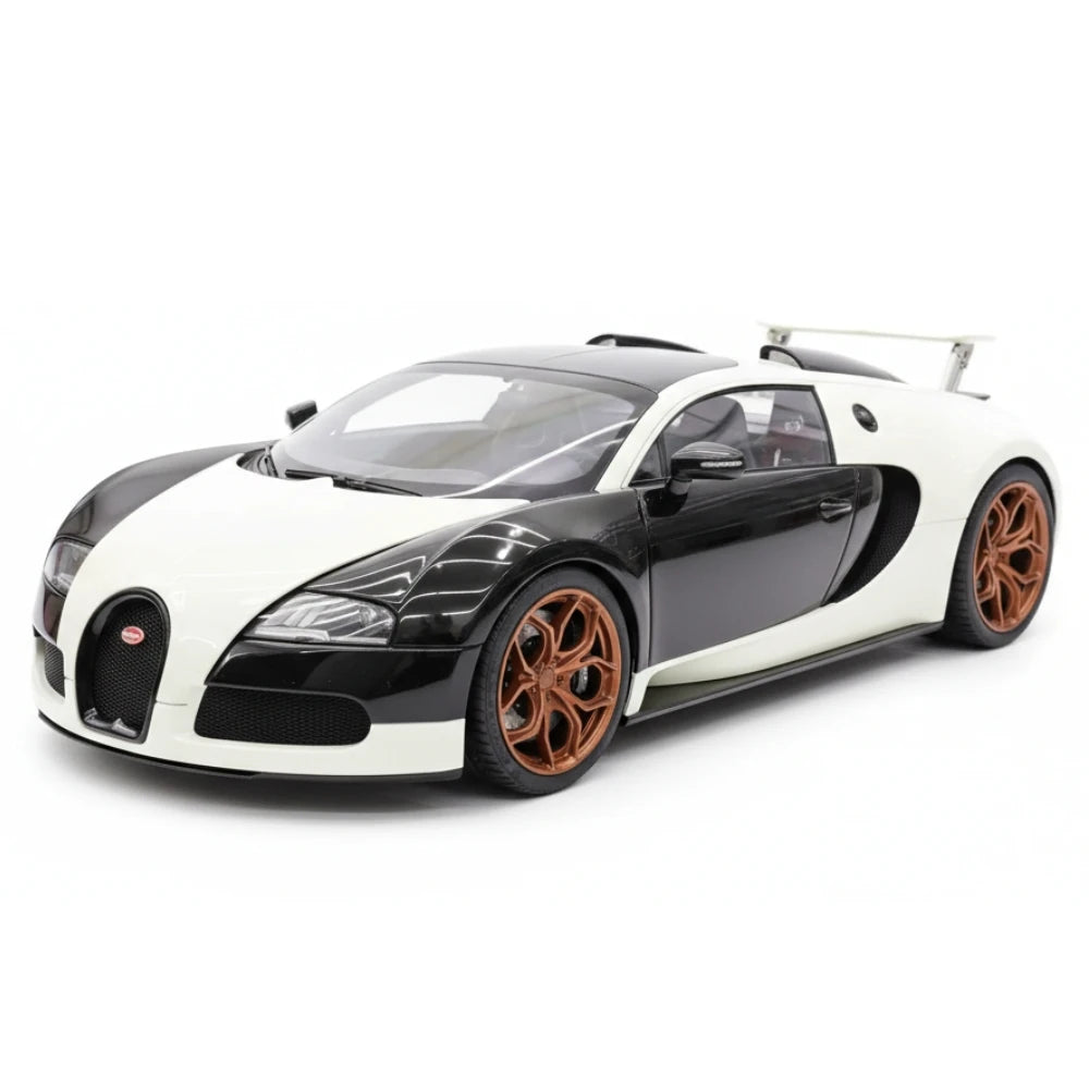[Henson & Heaven] 1:18 Bugatti 2005 Veyron Black & White Model Car Resin