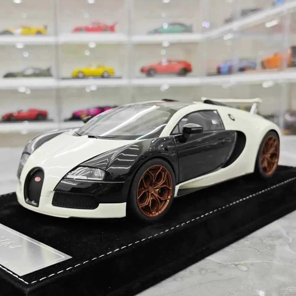 [Henson & Heaven] 1:18 Bugatti 2005 Veyron Black & White Model Car Resin