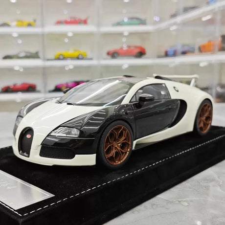[Henson & Heaven] 1:18 Bugatti 2005 Veyron Black & White Model Car Resin